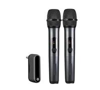 SMTYXS Microfonico Wireless UHF A 2 Canali Con Ricevitore Ricaricabile, Microfono Portatile Senza Fili For Karaoke, Chiesa, Feste, DJ