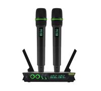 SMTYXS Microfono Dinamico Wireless Professionale A Doppio Microfono Palmare For Spettacoli Sul Palco, Conferenze, Karaoke, Feste In Casa