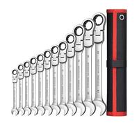 SMTYXS Set Di Chiavi A Cricchetto Con Testa Flessibile Da 12 Pezzi, Combinate A Metriche, For Ingranaggi CR-V Borsa Organizer Elevata Compatibilità(12pcs(6-24mm))