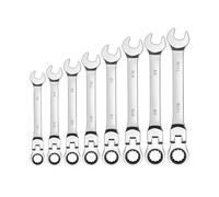 SMTYXS Set Di Chiavi A Cricchetto Flex-Head, Realizzate In Cr-V, Kit Combinate Con Testa Girevole Standard SAE Da 1/4" A 3/4" Elevata Compatibilità(8pcs)