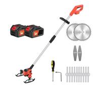 SMTYXS Tagliaerba A Batteria, Tagliaerba Elettrico Portatile, Tagliaerba Regolabile, Tagliaerba, Tagliaerba da Giardino, Tagliaerba da Potatura(Orange 2X Battery)