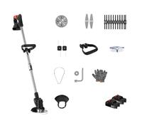 SMTYXS Tosaerba Elettrico 21V Tagliabordi A Batteria Lunghezza Regolabile Attrezzi da Giardino for Uso Domestico Compatibile con Batteria da 18V(Black)