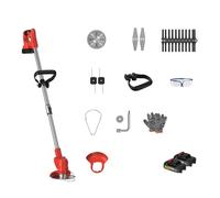 SMTYXS Tosaerba Elettrico 21V Tagliabordi A Batteria Lunghezza Regolabile Attrezzi da Giardino for Uso Domestico Compatibile con Batteria da 18V(Red)