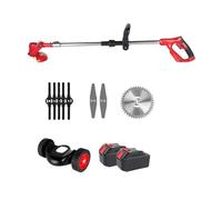 SMTYXS Tosaerba Elettrico A Batteria da 1500 W, 12000 Giri/min, Regolabile, Pieghevole, Portatile, Tagliaerba, Attrezzo da Giardino for Batteria da 18-21 V(Red 2 Battery)