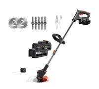 SMTYXS Tosaerba Elettrico Portatile Senza Fili da 500 W, Potente Tagliaerba, Tagliasiepi da Giardino Scalabile, Utensile Elettrico for Batteria da 18 V(with 2XBattery)