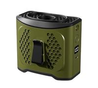 SMTYXS Ventilatore Portatile Da Cintura, 13000 Giri/min, Ricaricabile Tramite USB, Indossabile, Con, 4 Velocità, Raffreddamento 22 Ore, Torcia, Strumento Di Estivo Lunga Durata Della Batteria(Green)
