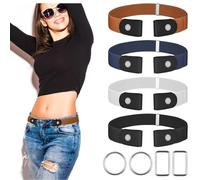 SMUJU Cintura elastica senza fibbia, invisibile, unisex, regolabile, per uomo e donna, nero, S-XL (adjustable)