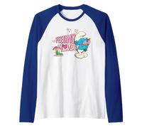 Smurfette Puffetta San Valentino Feeling Classic Loved Heart Maglia con Maniche Raglan