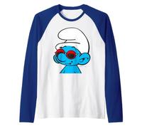 Smurfs Cool Puffi Occhiali da Sole Estivi Retro Happy Holiday Fun Maglia con Maniche Raglan