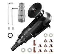 Smussatrice pneumatica 2 in 1, mini strumento di smussatura pneumatica, angolo ad arco di 45 gradi per taglio e sbavatura dei metalli (inserti angolari 8C+4 cuscinetti)