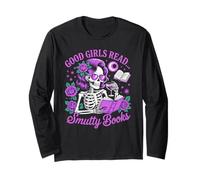 Smutty Book Lover Skeleton Reading Dark Romance Romels Maglia a Manica