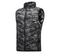 SMUXP Gilet riscaldato da uomo, gilet riscaldato con 13 elementi riscaldanti, ricaricabile tramite USB, gilet mimetico elettrico invernale per campeggio (batteria non inclusa), Mimetico, 4XL