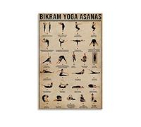 SMWY - Poster retrò DYJ Yoga Bikram Yoga Asana Poster decorativo su tela da parete per soggiorno, camera da letto, 30 x 45 cm