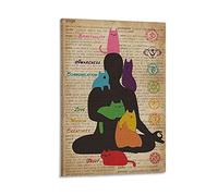 SMWY Poster Retrò DYJ Yoga Chakra Decorativo su Tela da Parete per Soggiorno, Camera da Letto, 30 x 45 cm