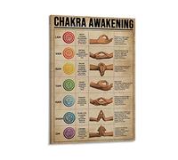 SMWY Poster retrò DYJ Yoga Chakra risveglio conoscenza artistica da parete stampa artistica da parete stampa moderna camera da letto poster decorativo poster 30 x 45 cm