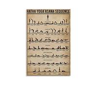SMWY - Poster retrò DYJ Yoga Hatha Yoga Asana Sequence su tela e stampa artistica da parete, 50 x 75 cm