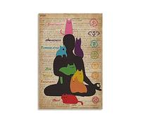 SMWY Poster retrò yoga chakra, decorazione artistica da parete su tela, 61 x 91,4 cm, camera da letto e soggiorno