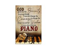 Smwy, poster vintage con scritta "Just Play Pianoforte", tela decorativa da parete, per soggiorno, camera da letto, 60 x 90 cm