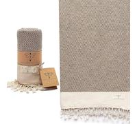 SMYRNA TURKISH COTTON Asciugamani da bagno, 100% cotone naturale, 94 x 180,3 cm, versatili per bagno, hotel, SPA, ultra morbidi, assorbenti, prelavati e ad asciugatura rapida (beige, 97 x 71 cm)