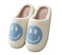 SMYTJSYC Faccia sorridente Autunno/Inverno Coppia Pelosa Pantofole di Cotone Borse Delle Donne Carino Suole Spesse Cartoon Anti Slip Interno Per Uso Domestico