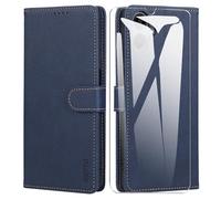 SMYTU Cover a Libro per Samsung Galaxy A06 4G (6.7") + Vetro Temperato,Custodia Samsung Galaxy A06 4G,Custodia Flip in Pelle Magnetica Portafoglio - Blu