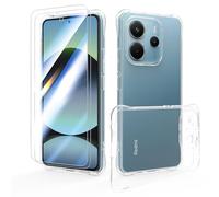 SMYTU Cover Compatibile con Xiaomi Redmi Note 14 4G (6,67") con 2 Pezzi Vetro Temperato,Trasparente Anti-Giallo Case Custodia Protettiva Antiurto Leggera e Sottile - Crystal Clear