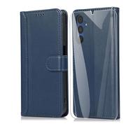 SMYTU Custodia per Samsung Galaxy A15 4G / 5G + Vetro Temperato,Cover a Libro Samsung Galaxy A15 4G,Custodia Flip in Pelle Magnetica Portafoglio Per Samsung Galaxy A15 5G - Blu