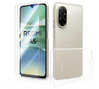 SMYTU Custodia per Xiaomi Redmi A5 4G (6.88") con Pellicola Vetro Temperato,Ultra Sottile Morbido TPU Trasparente Silicone Antiurto Protettiva Case- Trasparente