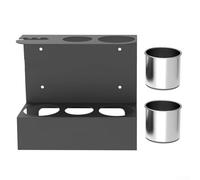 SMZhomeone 1 set da parete per spruzzatore di grasso, organizer con 2 tazze antigoccia rimovibili, robusta base in metallo per officina, garage, capannone degli attrezzi,