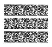 SMZhomeone 12 pannelli divisori da appendere con design intagliato cavo e materiale plastico, facili da installare per privacy e circolazione dell'aria, per soggiorno (nero)