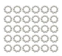 SMZhomeone 30 portatovaglioli in argento con perle finte e strass, eleganti supporti placcati in metallo per matrimoni, banchetti, feste di compleanno, decorazioni da 4 cm