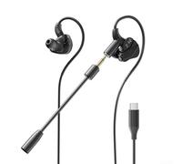 SMZhomeone Auricolari da gioco HiFi cablati con microfono staccabile e isolamento acustico per la musica, cavo da 1,2 m (TYPE-C)