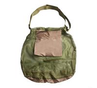 SMZhomeone Borsa per la raccolta dei funghi in rete con design ventilato e tasca extra per mantenere la freschezza, cinghia regolabile per gli appassionati di campeggio e escursionismo, (verde)