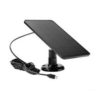 SMZhomeone Caricatore a pannello solare monocristallino 4 W 5 V per Eufy, per Blink e per fotocamere REOLINK, connessione USB resistente alle intemperie con staffe di montaggio per alimentazione
