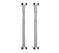 SMZhomeone Confezione da 2 aste telescopiche di supporto da 50-80 cm, regolabili e resistenti, in acciaio inox, con bloccaggio, per armadietti, vanità, divani, colore argento (argento)