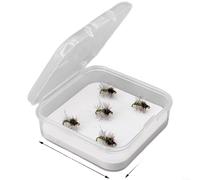 SMZhomeone Confezione da 5 esche da pesca a mosca legate a mano Stonefly mosche secche, gancio in acciaio ad alto tenore di carbonio, piume naturali, esche galleggianti per trota, spigola, 55 cm, per