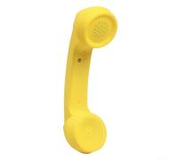 SMZhomeone Cornetta telefonica senza fili compatibile con Bluetooth, design anti-radiazioni, microfono esterno e ricarica USB, per telefoni cellulari e computer (giallo)