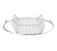 SMZhomeone Griglia pieghevole per barbecue Weber a carbonella rotonda da 450 cm, in acciaio inox, con cerniera per un facile alimentazione, griglia di cottura argento per cortile (B)