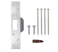 SMZhomeone Piastra extra lunga per porta, 17,8 cm, in acciaio inox, con design oversize per riparare il telaio della porta danneggiato o usurato per una vestibilità sicura (argento)