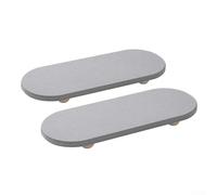 SMZhomeone Set di 2 tappetini scolapiatti in pietra con terra di diatomea super assorbente e base in legno, 23,5 x 9,5 cm, resistenti al calore, tappetini protettivi per bancone della cucina (grigio)