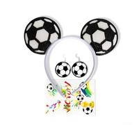 SMZhomeone Set di 3 accessori per tifosi di calcio con fascia per capelli, orecchini e tatuaggi adesivi, comodi per partite, feste ed eventi sportivi (C)