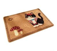 SMZhomeone Tappeto da bagno in morbido peluche, 40 x 60 cm, con retro in silicone antiscivolo, super assorbente, in finto cashmere, per porta del WC o uso interno (A)