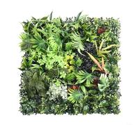 SMZhomeone Tappeto erboso artificiale in plastica, quadrato, 50 x 50 cm, per pareti di casa, decorazione per interni ed esterni, facile da pulire, confezione da 4