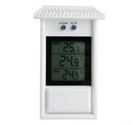 SMZhomeone Termometro digitale per serra Max Min - Misuratore di temperatura per interni ed esterni con design impermeabile del tetto, letture accurate alte e basse per casa, giardino o patio (bianco)