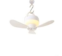 SMZhomeone Ventilatore da campeggio ricaricabile Ventilatore da soffitto portatile con telecomando LED Luce USB per batteria Alimentato per Tenda RV 12 cm