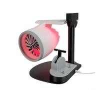 SMZhomeone Ventilatore da scrivania USB Turbofan ventilatore da scrivania con umidificatore ed effetti fiamma realistici, modello di motore a getto stampato in 3D per decorazione scrivania ufficio