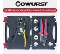 SN-58B Pinza a crimpare con impugnatura antiscivolo a cricchetto Include un set di cinque ganasce per pinze a crimpare terminali automobilistici