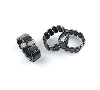 SN NATURSTEIN UG - Bracciale di Shungite LunaScura| Pietra preziosa e curativa originaria della Carelia - Protezione Radiazioni Cellulare e EMF - 3 Unità