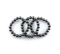 SN NATURSTEIN UG - Bracciale di Shungite Perle Nere | Pietra preziosa e curativa originaria della Carelia - 3 Unità