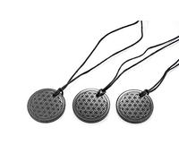 SN NATURSTEIN UG - Collana Shungite Fiore della Vita | Pietra preziosa e curativa originaria della Carelia - Protezione Radiazioni Cellulare e EMF - 3 Unità